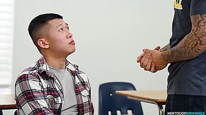 Asian Tutor Gets His Hole Wrecked By Fratboy Jayden Marcoss Massive Cock - Full